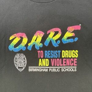 Vintage 90s, Authentic DARE Lion Graphic Black T Shirt Size‎ XXL